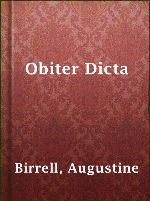 Cover image for Obiter Dicta